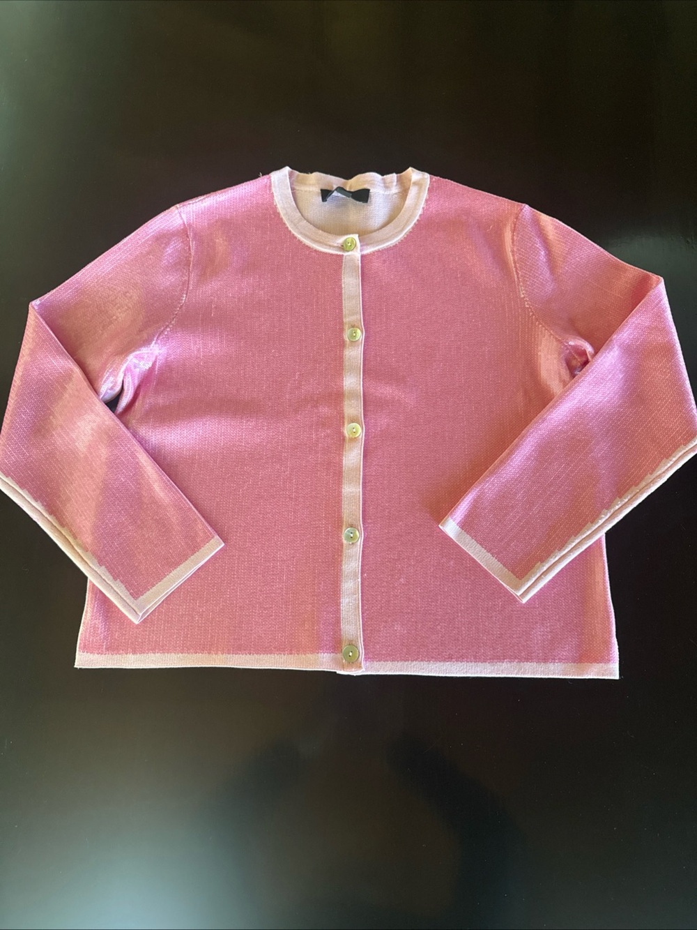 Zara Pink Sequin Cardigan Sweater SZ M